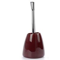 Xinxinchaoshi Toilet Brush and Holder Plastic Plating Handle Hidden Compact Toilet Brush Bright Glazed Ceramic Base Deep Cleaning (Color : Red)