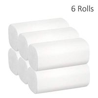 Blusea 6 Rolls Tissues, Ultra Soft Toilet Paper, Household Paper Towel Rolls, Skin-Friendly Wood Pulp for Home Bathroom Hotel Public Places