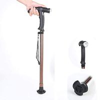 Crutches, Magnetic Therapy with Light Aluminum Alloy Thickening Seniors Non-slip Cane with Led Light, Booster Cane, Aluminum Alloy Adjustable Crutch, Trekking Pole, Walking Stick