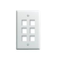 On-Q Legrand WP3406-WH Single-Gang 6-Port Snap-In Wall-Plate, White