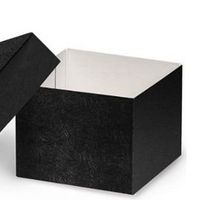 BLACK SWIRL Hi-Wall 4x4x3"100% Recycled Giftware Box BASE (1 unit, 50 pack per unit.)