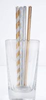 RSVP International (PS-100M) Metallic Paper Straws, 100 Count | Each Straw 7.34" Long | Lovely Design & Biodegradable | For Hot & Cold Beverages | For Parties, Events & More