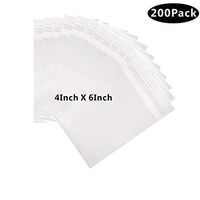 P-SOTER 4 x 6-inch 200Pcs Crystal Clear Resealable Cello Cellophane Bags for Candy Cookies Cards Crafts