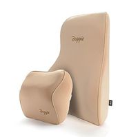 Klumart Premium Quality Memory Foam Car Seat Cushion with Lumbar Support and Neck Pillow, Beige