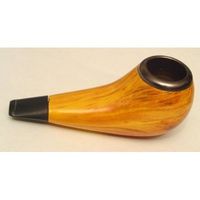 Light Brown Shiny Small Pipe for Tobacco Smoking with Case
