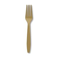 24-Count Touch of Color Premium Plastic Forks, Glittering Gold
