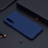 JUNXI Phone case Phone Cover Candy Color TPU Case for Huawei P30 (Black) Strong Quality and Durable (Color : Blue)