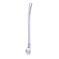 Connoworld Reusable Dual-use Stainless Steel Filtration Drinking Straws or Stirring Rod Spoon Silver