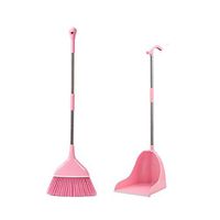 Household Portable Plastic Broom Set Bedroom Kitchen Cleaning Tool 2 Color Optional Size 94 28 27cm (Color : Pink)