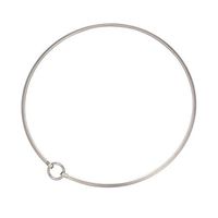 HOUSWEETY Stainless Steel Silver Tone Circle Choker Necklace Collar Women Fashion Jewelry