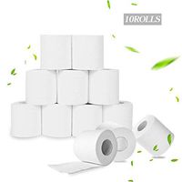 10 Rolls Of 3-Layer Roll Toilet Paper,Eco-Friendly Unbleached Tissue Paper, White,(Bag Of 10 Rolls, 1000 Per Roll, 10000 Towels)