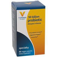 Probiotic Delayed Release 50 Billion with 10 Probiotic Strains to Support Digestive, Immune Vaginal Health or Yeast Imbalance Shelf Stable (30 Veggie Caps) by The Vitamin Shoppe