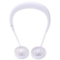 Meidexian888 Hand Free Personal Neckband Fan,Portable USB Rechargeable Neckband Lazy Neck Hanging Style Dual Cooling Fan (White)