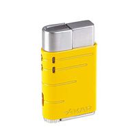 Xikar Linea Single Jet Flame Lighter, Large Fuel Window, Oversized Fuel Adjustment Wheel, Electric Yellow