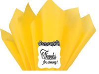 48Sheets Bright Yellow 20" x 30"Large Gift Wrap & Large Flower Decoration Crafting Tissues Paper with Decorative Thanks Gift Tags
