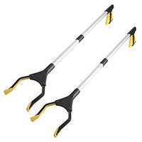 [2 Pack] Grabber Reacher Tool,32 Inches Foldable Grabber Tool for Elderly, Litter Picker,Garden Grabber, Arm Extension, Reaching Assist Tool for Easily Pick Up, Extender Gripper Tool-Yellow