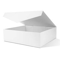 PACKHOME 17x14.5x5.5 Inches, Extra Large Gift Box with Lid, Gift Box for Clothes and Large Gifts (Matte White with Grid Pattern)