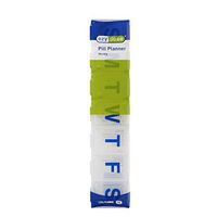 Ezy Dose Travel (7-Day) Pill, Medicine, Vitamin Organizer Box | Weekly, Daily Planner | 2XL Compartments | Colored Lids