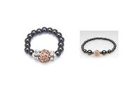 Gold Crystal Magnetic Ring and Bracelet Set (Large)