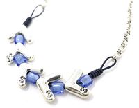 B&G Jewelry Silver Plated C487 Necklace Handmade in Spain Hypoallergenic Zamak Bohemian Crystal Genuine Spanish Leather Unode50 Style