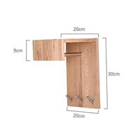 VIVIANE Wandhalterungen Massivholz Schlafzimmer Garderobe Wandbehang Kreative Wohnzimmer Haken Ecke Garderobe Hängen Holz Times; 30cm (Color : Wood Color)