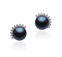 Louisa Black 7-8mm AA Quality Freshwater 925 Sterling Silver Cultured Pearl Earring Pair For Women