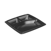 Solo 974027-PP04 9 in Black PP Plastic Carryout Container (Case of 150)