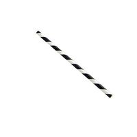 PacknWood PK210CHP14BLACK Striped Paper Cocktail Straws, Black, 5.7" (Pack of 500)