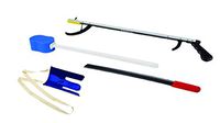 FabLife Multiple Tool Hip Kit Daily Living Aid for Hip, Knee, and Back Rehabilitation, Including: 32" Reacher, Contoured Sponge, Flexible Sock Aid and 24" Metal Shoehorn (86-0073)
