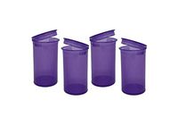 19 DRAM POP TOP Bottles Qty CASE Size Count Rx Pill Bottles Prescription Crafts Coins Storage Medicine Medical MMJ 420 Containers Made in USA (4 PCS, Violet - Transparent)