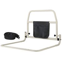Ibnotuiy Foldable Punch Free Elderly Bedside Handrail Anti-Fall Bed Rail Guard Safety Side with Seat Belt and Storage Pouch Bag for Home Hospital