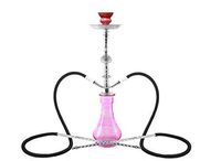Hookah 20" Pink 2 hose shisha nargila bar narguile nargile glass water Vase pipe