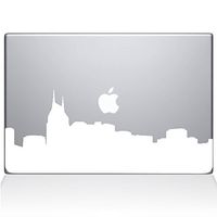 The Decal Guru 2301-MAC-12M-W Nashville City Skyline Decal Vinyl Sticker, 12" MacBook, White
