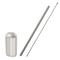 Insten Collapsible Reusable Straws, Food-Grade Foldable Silicone Drinking Straw with Portable Case and Cleaning Brush for Gold Beverage, Coffee and Smoothie, Grey