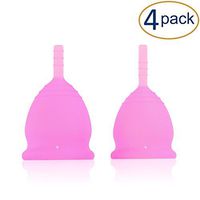 Menstrual Cup (4 Pack) – 2 Small & 2 Large - Safe, Easy-to-Use & Comfortable for All Lifestyles - Save Money & Protect The Earth w/Reusable Design