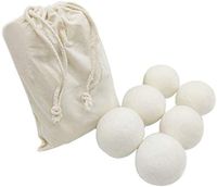 Dryer Balls ，Handmade Reusable Handmade Wool Dryer Balls ，Natural Fabric Softener，Reduce Wrinkles & Shorten Drying Time，Odorless Anti Static，White-6pcs Dryer Balls
