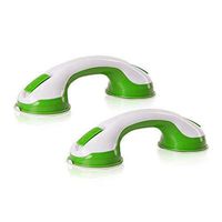 YOUDirect Grab Bar Strong Suction Cup Balance Assist Bar Anti-Slipping Handle Grip Safety Hand Rail Helping Tool Wall Mount Bathroom Balance Bar (Green 2pcs)