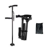 Men's and Women's Folding Cane with LED Light - Ergonomic Handle with Portable Cane, Adjustable Cane with Tote