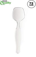 72 Pack | Plastic Disposable Clear Serving Spoons | Heavy Duty | Large 8.5 in. Serving Utensils | Ideal for Soups, Salads, Buffets, Catering, Restaurants, Parties and Weddings