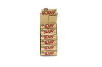 RAW Natural Gummed Tips Perforated Cigarette Rolling Paper 24 Packs Full Box