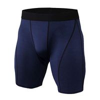 STORTO Mens Gym Workout Shorts Solid Summer Jogging Fashion Casual Tight Quick Dry Shorts Navy