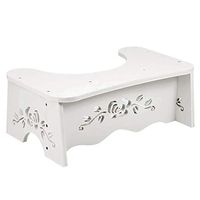 POCREATION Squatting Toilet Stool,Wood-Plastic Board Bathroom Squat Potty for Natural & Comfortable for Kids,Children,Toddlers,Adults(7 inch,White)