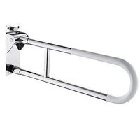 DERTHWER Toilet Handrail Folding Anti-Slip Household and Toilet Frame Bathroom Seat Bracket Safety Railing, 304 Stainless Steel Coated with White 70x26cm Anti-Slip Safety & Assisting Rails Bar