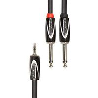 Roland 10ft Interconnect Y Cable, 3.5mm TRS - Dual 1/4", Black series (RCC-10-3528)