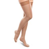 Ease Opaque Women's Support Thigh High Stockings - 30-40mmHg Firm Compression Nylons (Sand, Small Short)
