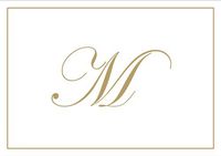 Thank You Notes Personalized Stationery Note Cards for Thank You Note Monogrammed Initial Box of 8 Gold Letter M
