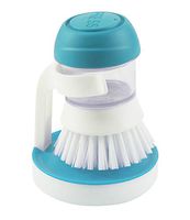 ITTAHO 2 In 1 Dish Brush,Soap Dispensing Palm Brush with Storage Holder Set,Dish Washing Brush with Soap Dispenser,Kitchen Brush Scrubber for Dishes,Pans,Cookware,Sink Cleaning