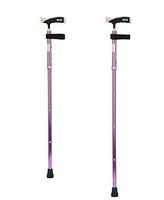 Huapa 1 Pc Folding Walking Stick, 4 Steps Adjustable Cane Aluminum Metal Collapsible Ergonomic Handle Lightweight Quick Locks Trail Poles for Hiking Trekking Travel - Purple