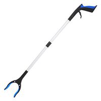 Housolution Reacher Grabber Tool, 32" Foldable Pickup Tool, Lightweight Aluminum Reaching Aid with Rotating Rubber Gripper, Long Arm Extender for Elderly, Litter Trash Picker, Garden Nabber, Blue