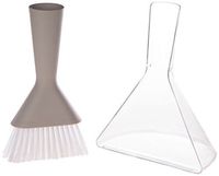 Siliconezone Karim Collection 8.3" Silicone Dust Pan & Brush Set, Gray